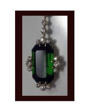 Fine Green Tourmaline and Diamond Pendant Necklace, 20th century