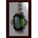 Fine Green Tourmaline and Diamond Pendant Necklace, 20th century