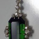 Fine Green Tourmaline and Diamond Pendant Necklace, 20th century