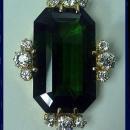 Fine Green Tourmaline and Diamond Pendant Necklace, 20th century