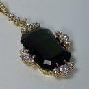 Fine Green Tourmaline and Diamond Pendant Necklace, 20th century