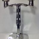 Archibald Knox Liberty Pewter and Enamel Candelabra, English C. 1902-1905