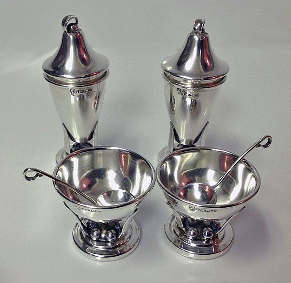 Sterling Condiment Set, Carl Poul Petersen, Montreal C.1930.