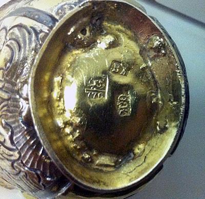 Russian silver parcel gilt charka, Moscow 1770.