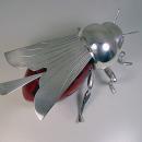 Rare English Silver plate and Ruby Glass Bee Honey Pot, C.1910