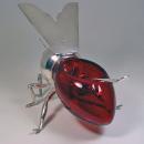 Rare English Silver plate and Ruby Glass Bee Honey Pot, C.1910