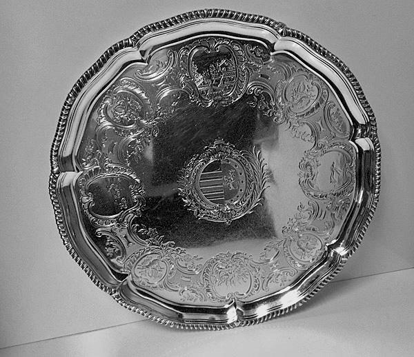 Robert Garrard Antique Silver Salver, London 1830 .