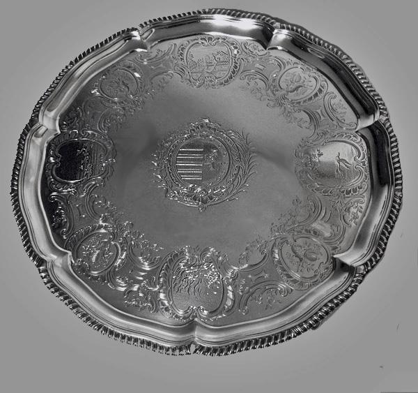 Robert Garrard Antique Silver Salver, London 1830 .