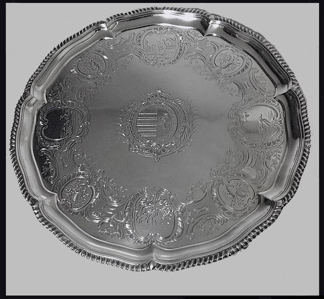 Robert Garrard Antique Silver Salver, London 1830 .