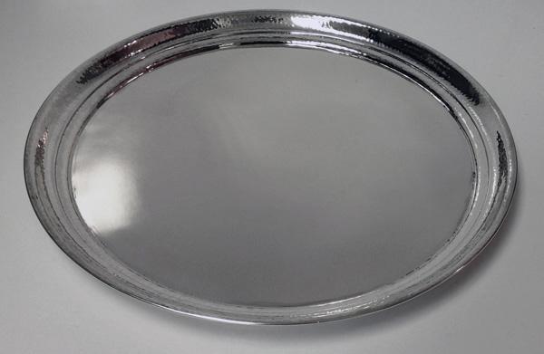 Art Deco hammered Silver Tray, Czechoslovakia C. 1920
