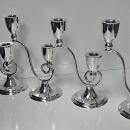 Rare set of 4 Juvento Lopez Reyes Sterling modernist Candelabra Mexico