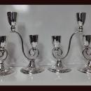 Rare set of 4 Juvento Lopez Reyes Sterling modernist Candelabra Mexico