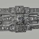 Art Deco Diamond Platinum Brooch, English C.1920.