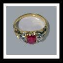 Fine Antique Ruby and Diamond 18K Ring, English C.1875