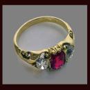 Fine Antique Ruby and Diamond 18K Ring, English C.1875