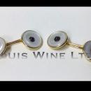 Sapphire, Gold mother of pearl double sided cufflinks, C.1930
