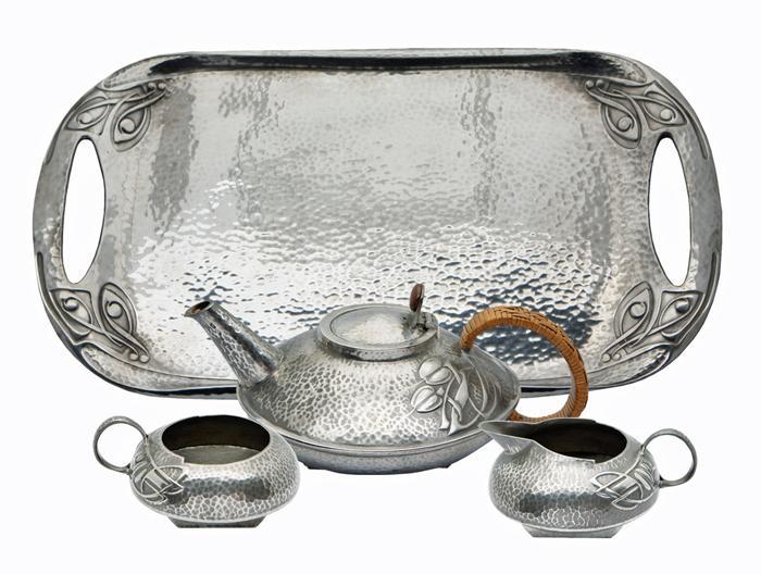 Archibald Knox Liberty Tea Set and Tray C.1906