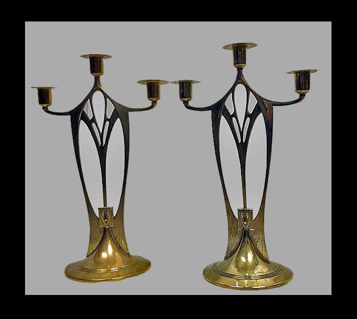 4 WMFJugendstil Secessionist Art Nouveau Candelabra, Germany C.1900