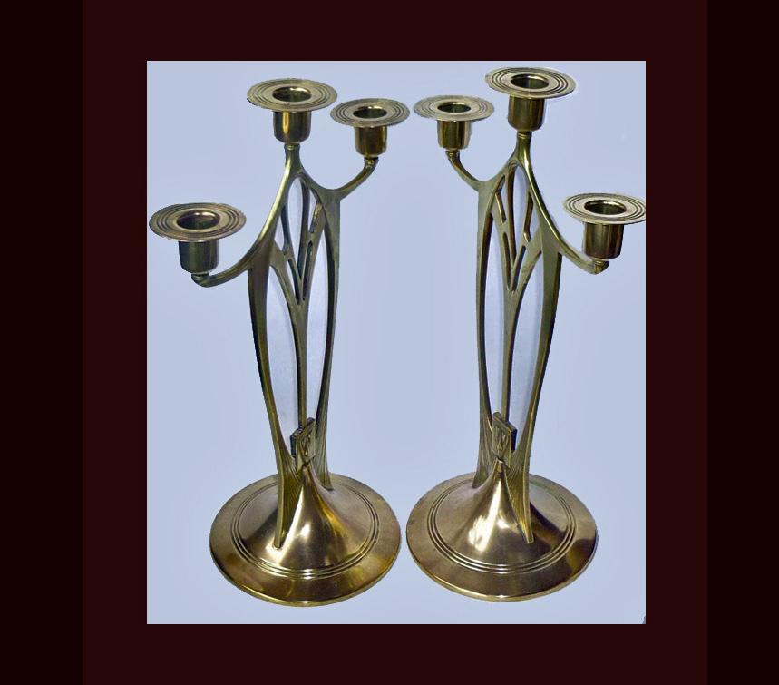 4 WMFJugendstil Secessionist Art Nouveau Candelabra, Germany C.1900