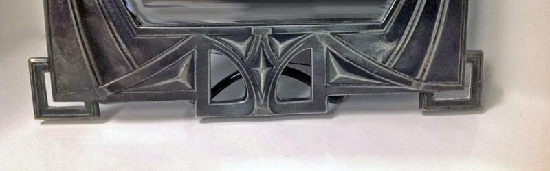 Rare WMF Art Nouveau Jugendstil Secessionist pewter Mirror, Germany C.1905
