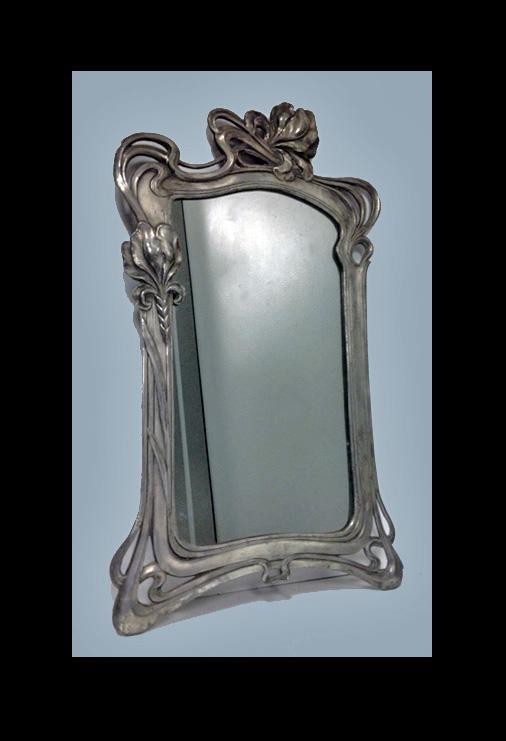 Art Nouveau Mirror, attr Argentor, Austria C.1900.