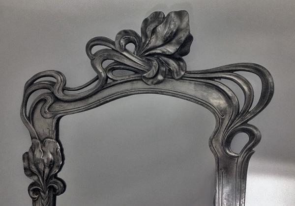 Art Nouveau Mirror, attr Argentor, Austria C.1900.