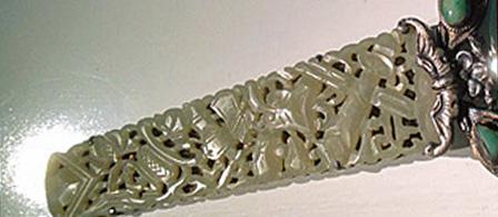 Rare Chinese Export Silver and Jade Magnifying Glass, C.1900.