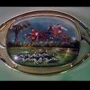 Very Fine Reverse Intaglio Crystal depicting `The Hunt’, early 20th century.