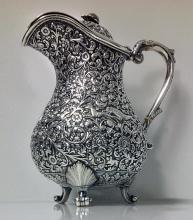 Kutch Silver, India 19th century covered Jug, C.1880.