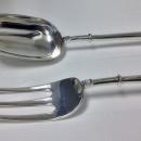 Rare Pair of English Canon pattern Silver Servers, London 1929-30, D & J Welby.