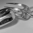 Rare Pair of English Canon pattern Silver Servers, London 1929-30, D & J Welby.