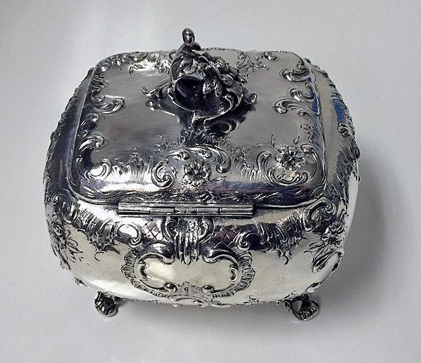 Austro Hungarian Silver Sugar Box, Vienna C.1875, KK