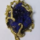 18K yellow gold and Azurite Pendant, London 1975, GL.