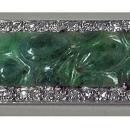 18K carved Jade and Diamond Brooch.