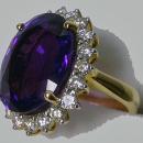 Amethyst Diamond Ring 18K.