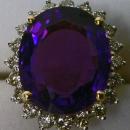 Amethyst Diamond Ring 18K.