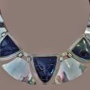 Fred Davis sterling obsidian mask Necklace, C.1930