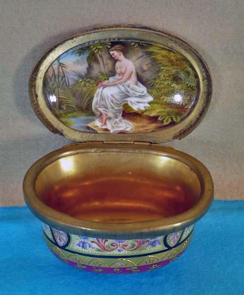 Fine 19th cent Viennese ormolu enamel box, C.1875.