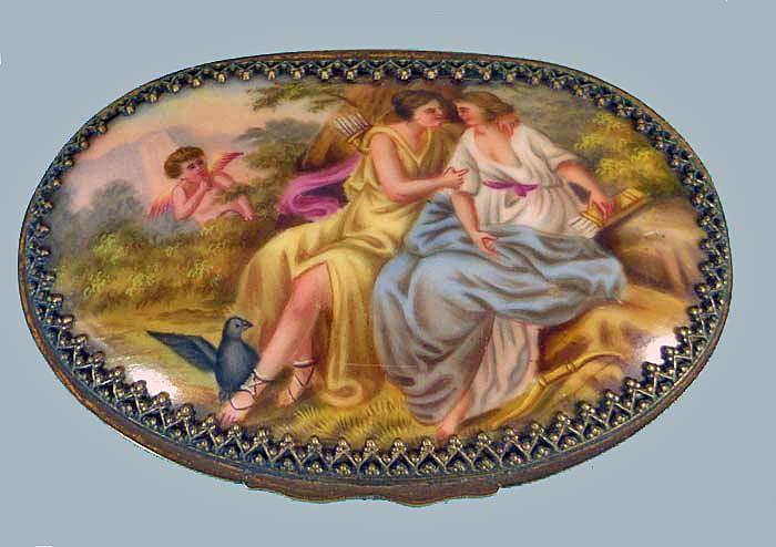 Fine 19th cent Viennese ormolu enamel box, C.1875.