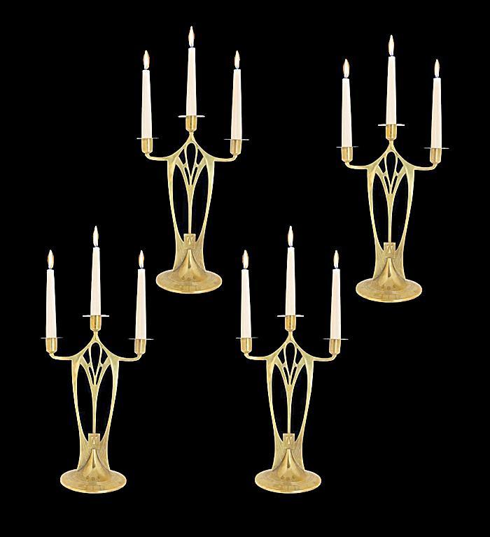 4 WMFJugendstil Secessionist Art Nouveau Candelabra, Germany C.1900