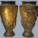 Oriental Bronze Vases, Meiji Period