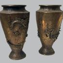 Oriental Bronze Vases, Meiji Period