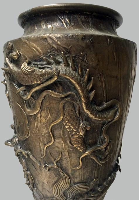 Oriental Bronze Vases, Meiji Period