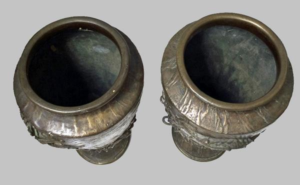 Oriental Bronze Vases, Meiji Period