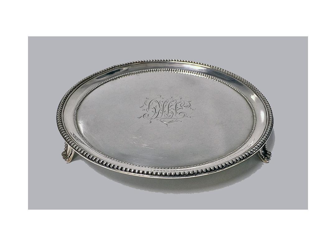 Georgian Silver Salver, London 1785 by Elizabeth Jones