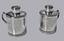 Unusual Miniature Tankard peppers Casters, London 1885, Martin Goldstein