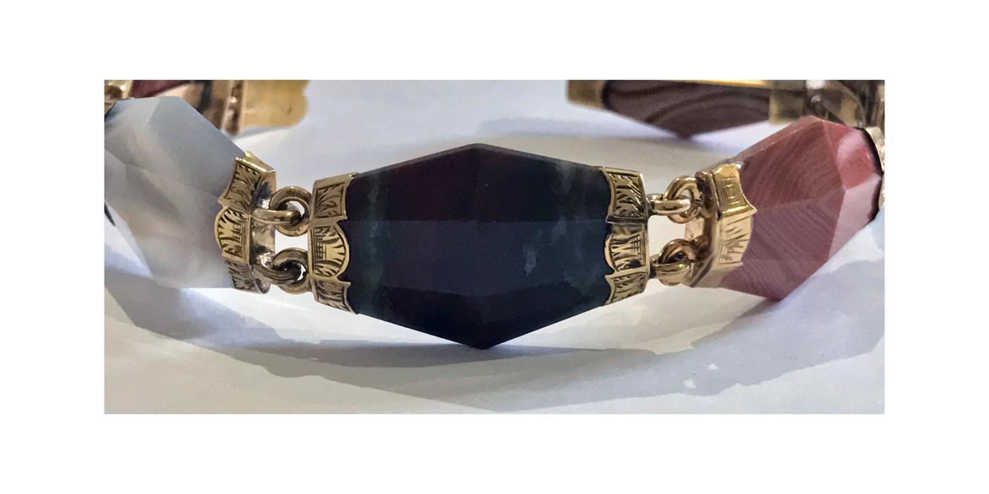 Scottish Gold Agate Bracelet, C.1875
