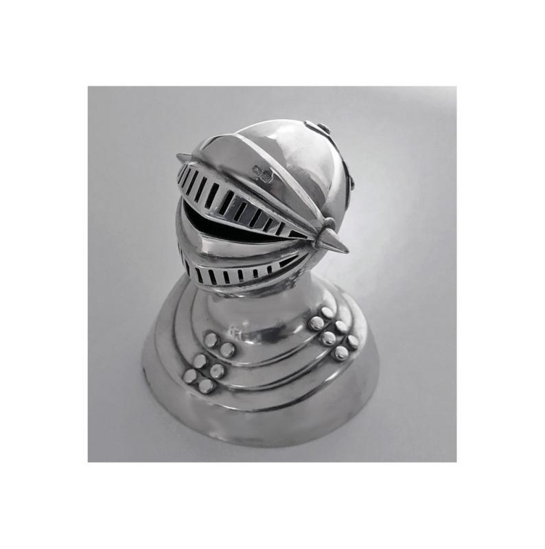 Antique Silver Novelty Caster of a Knight in Armour, Chester 1908 by G.U