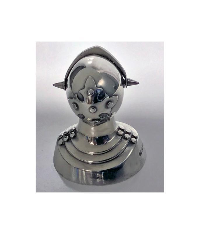 Antique Silver Novelty Caster of a Knight in Armour, Chester 1908 by G.U