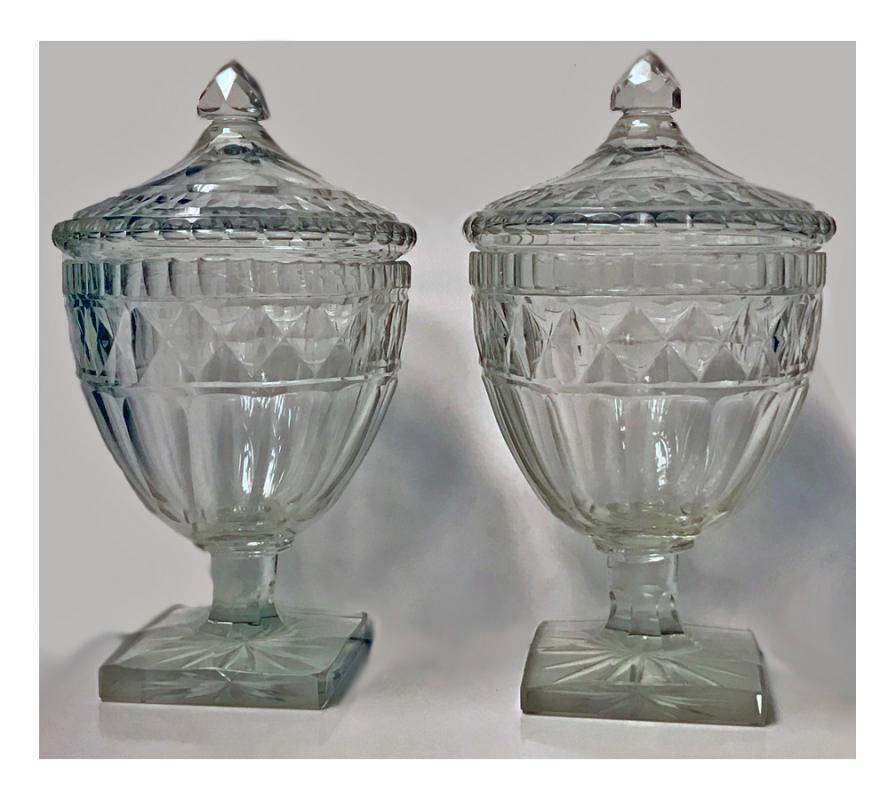 Pair of Georgian Anglo Irish Covered Urns Sweetmeats C.1800